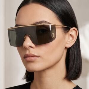 New! Roberto Cavalli SRC012M 0300 Rose Gold and Black Sunglasses, Authentic